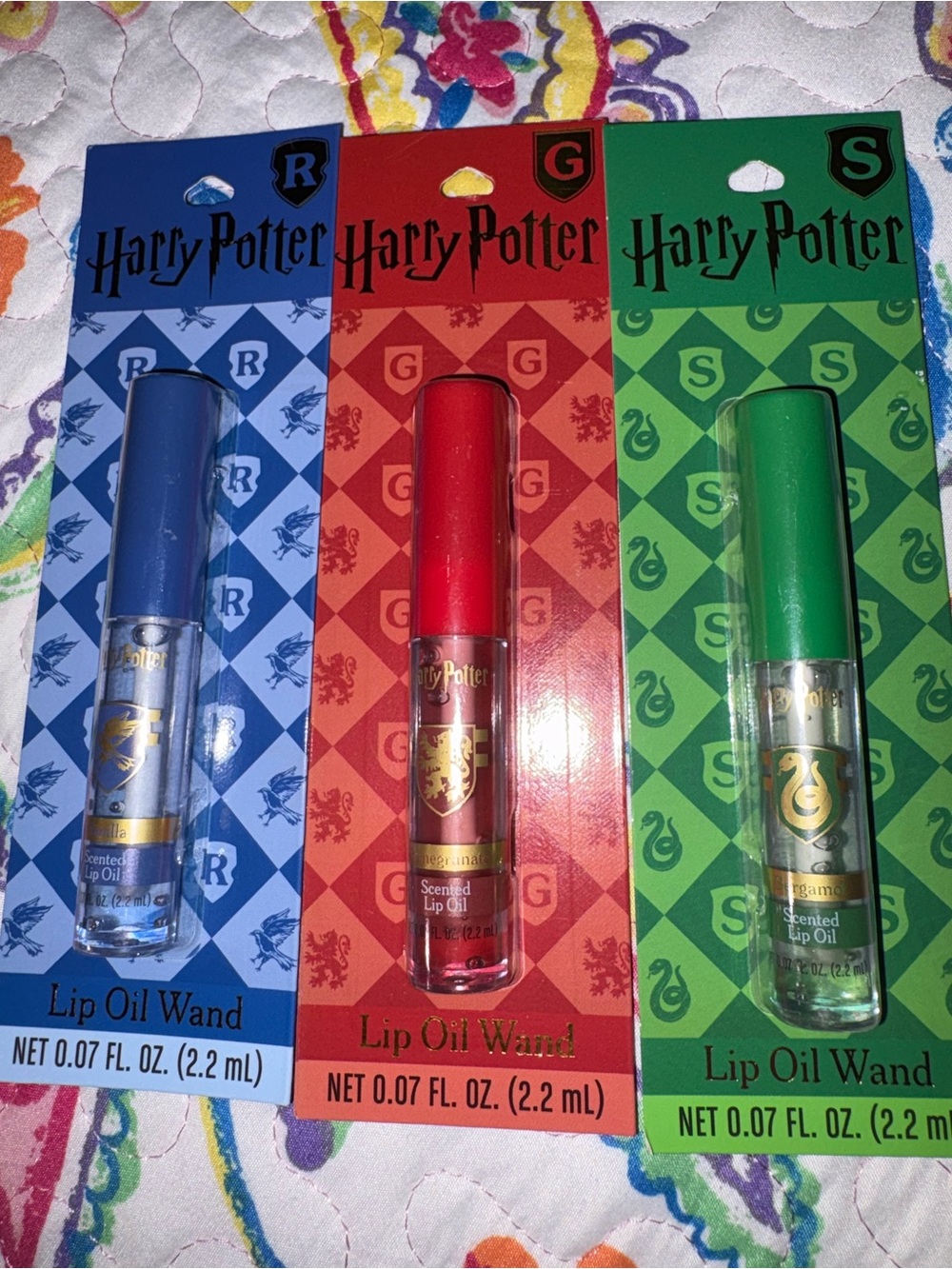 Harry Potter Scented Lip Oil Wand Trio — Blue, Red & Green